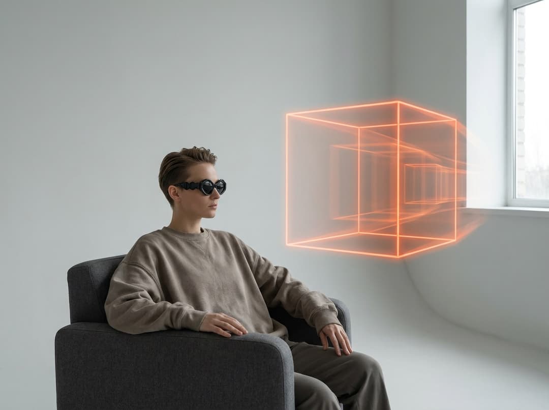 Glowing high-speed engine behind glass — a symbol of AI-first work